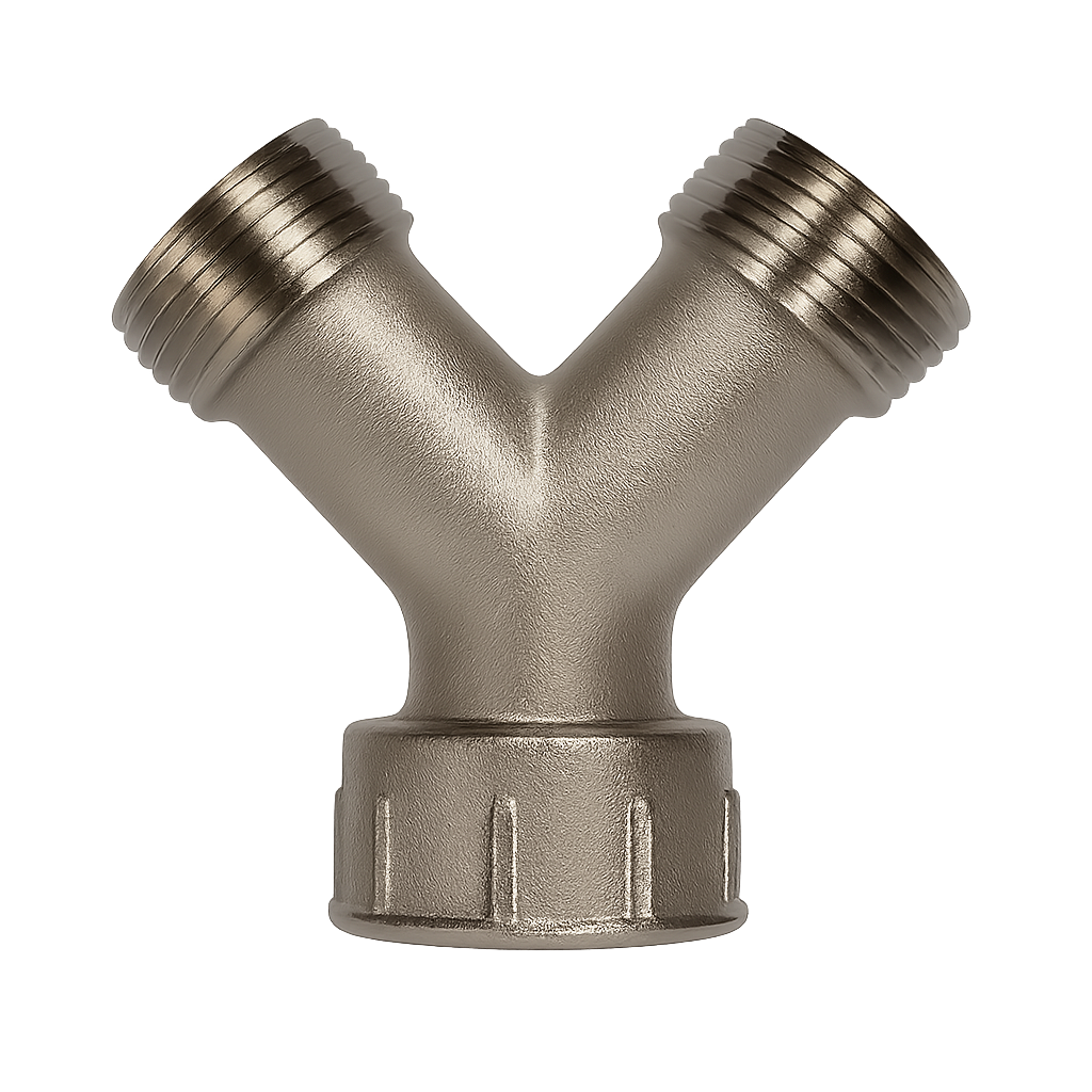 Solid Brass Nickel Plated Washing Machine / Appliance Y Piece Splitter Connector - Image 6