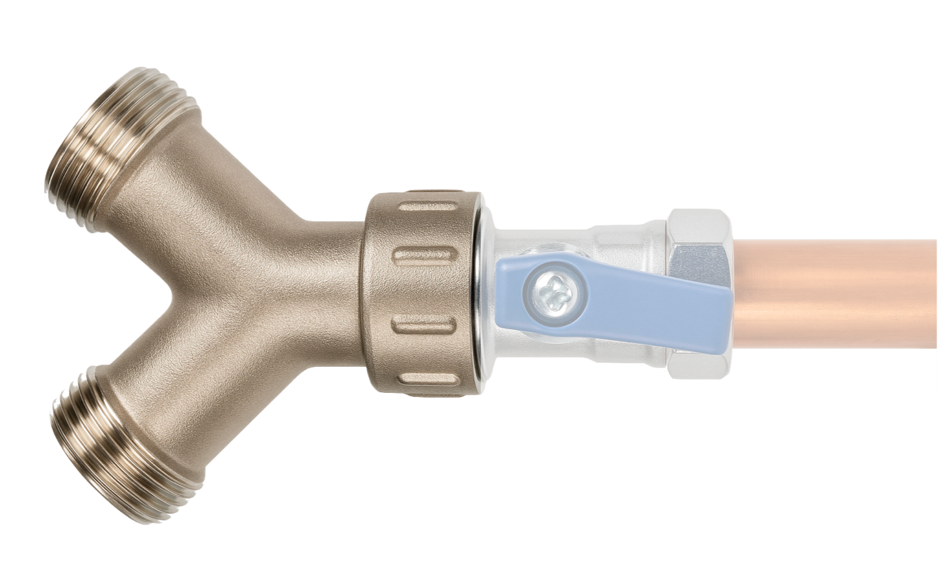 Solid Brass Nickel Plated Washing Machine / Appliance Y Piece Splitter Connector - Image 4