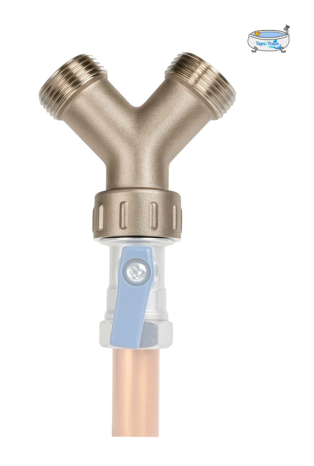 Solid Brass Nickel Plated Washing Machine / Appliance Y Piece Splitter Connector - Image 5