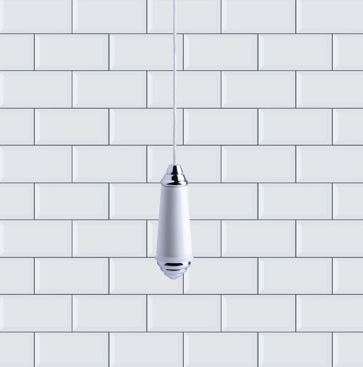 Traditional Ceramic Chrome Decorative Bathroom Light Pull VC12 - Image 2