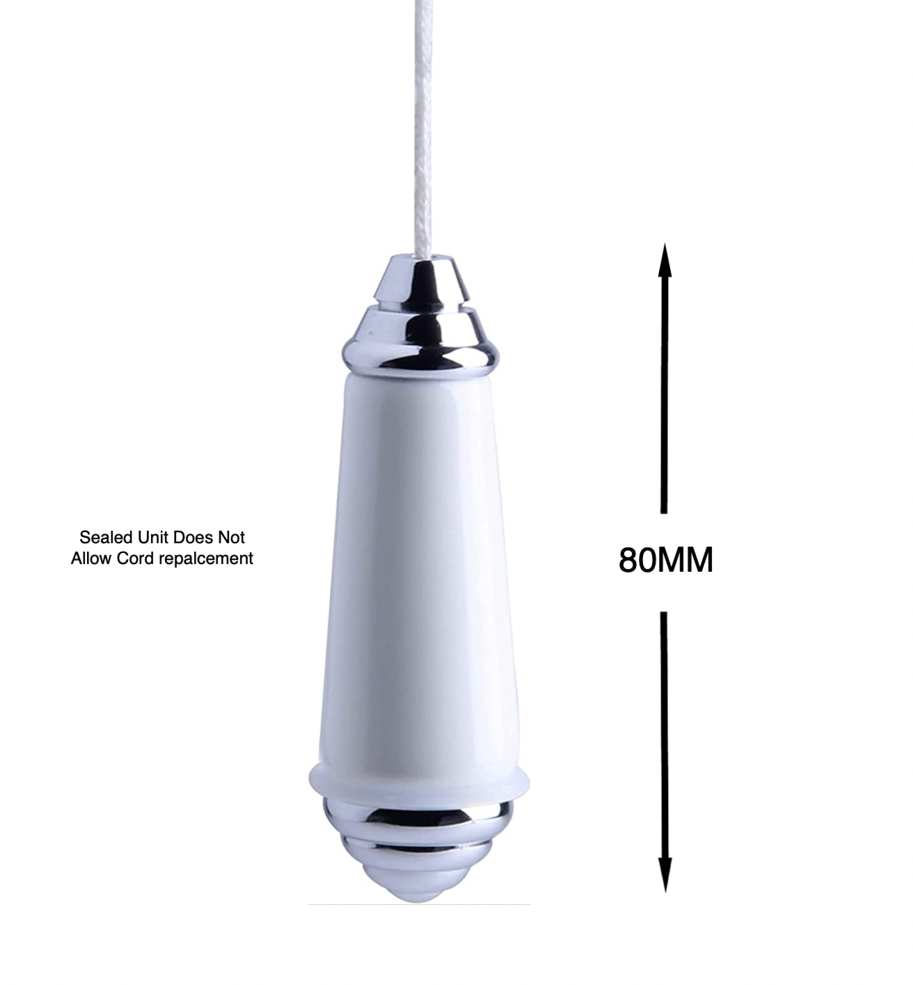 Traditional Ceramic Chrome Decorative Bathroom Light Pull VC12 - Image 3