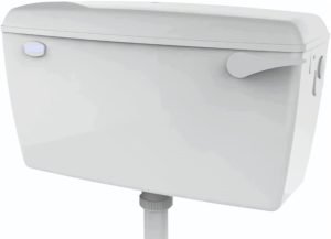 Taps2Traps® High Quality Exposed Wall Mounted Lever Toilet Low Level Flushing Cistern - Side Entry