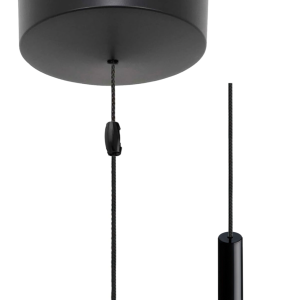 Matt Black Bathroom ceiling light pull cord switch 2 way 6A Black cord & Modern toggle