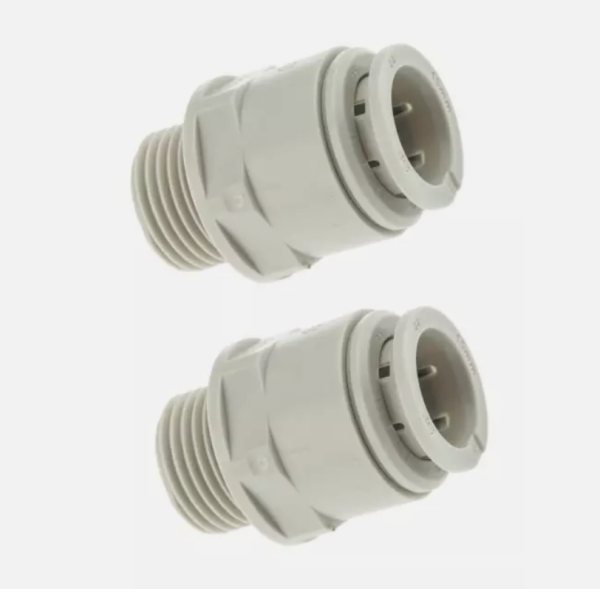 JG John Guest Speedfit PAIR Male Straight Coupler 15mm x 1/2" Pushfit Connectors