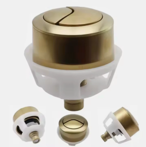 Brushed Brass SIAMP Optima 50 Replacement Dual Flush Toilet Cistern Push Button