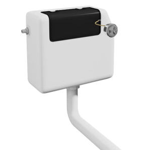 Small Compact Top Access Concealed Toilet Cistern 6 Litre Dual Flush + Chrome Push Button