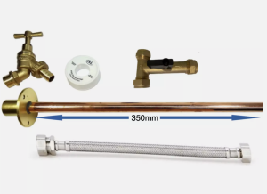 Professional THROUGH WALL Outside Garden Tap kit With Check Valve Water Regs