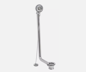 Traditional Exposed Bath Waste with Plug & Chain | Chrome Overflow Set for Freestanding Baths