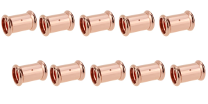 10 Pack of 15mm Press Fit Straight Couplers M-Profile WRAS Approved