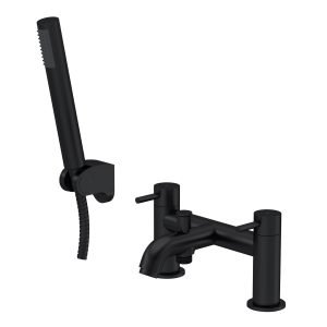 Elvara Bath Shower Mixer With Handset - Matt Black PSTB404