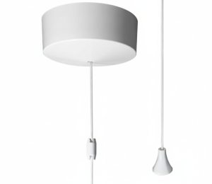 Matt White Bathroom ceiling light pull cord switch 2 way 6A white cord & toggle