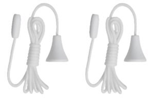 Pair Of Replacement White Light Switch Pull Strings 1.5 Metre With White Toggles For Ceiling Light Switches, Blinds