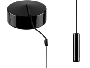 Black Bathroom ceiling light pull switch 2 way 6A with black cord & Slim Toggle