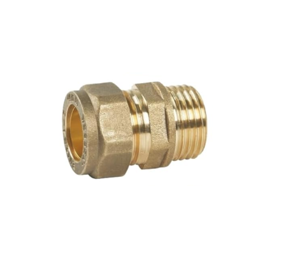 Pack Of 10 X Brass Compression Male Iron 15mm X 1/2" Mi BSP **WRAS Approved** - Image 2