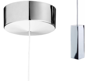 Chrome Bathroom Ceiling Light Pull Cord Switch 2 way 6A With Chrome Cube Pendant