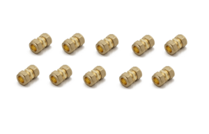 Pack Of 10 X 15mm Straight Connector Coupling Compression Fittings Wras Approved